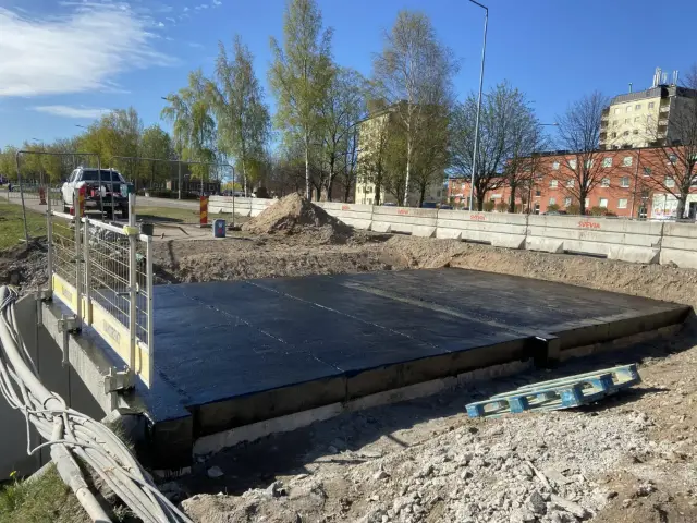 Grundplatta med tätskikt